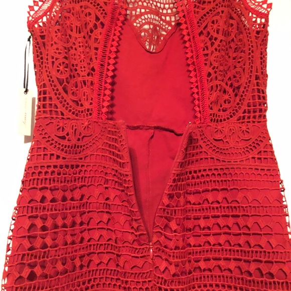 Lovers + Friends Blush Crochet Shift Dress, Red, Women's Medium NWT - Picture 7 of 15